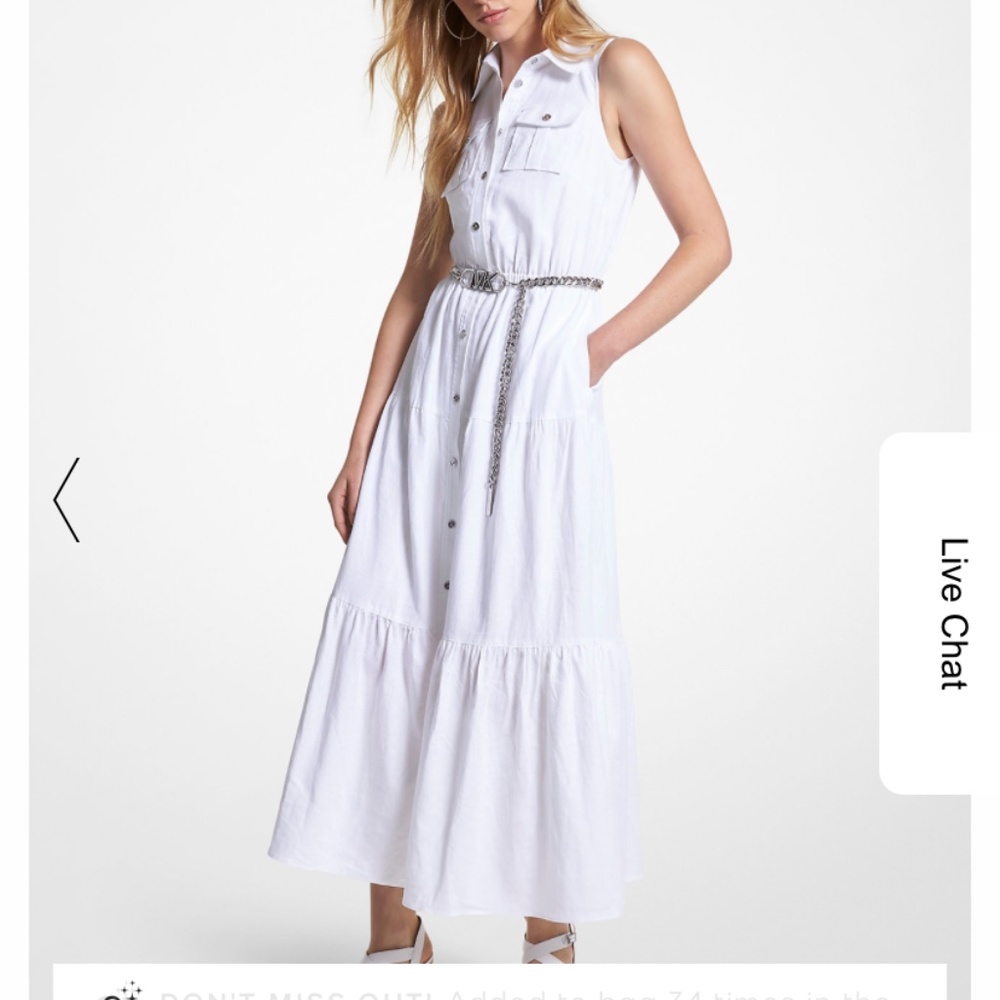 Like new lined linen blend  shirt dress